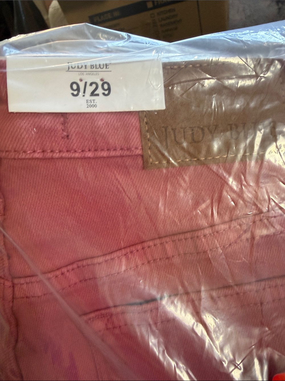 Judy Blue Pink Granny Square Jeans Wide Leg Jeans Stretch Boho Festival Size 11 - Picture 5 of 6